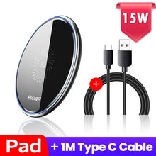Load image into Gallery viewer, Essager 15W Qi Wireless Charger For iPhone 12 11 Pro Xs Max Mini X Xr 8 Induction Fast Wireless Charging Pad For Samsung Xiaomi