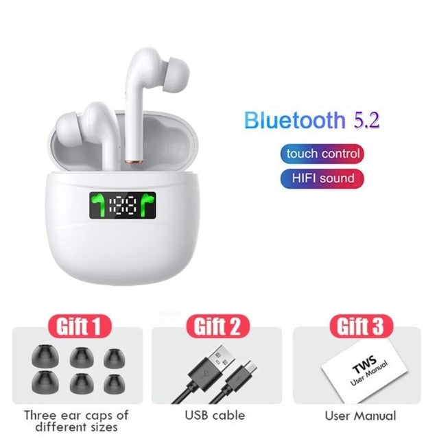 TWS Wireless Earphones Bluetooth 5.0 Headphones IPX7 Waterproof Earbuds LED Display HD Stereo Built-in Mic for Xiaomi iPhone