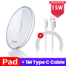 Load image into Gallery viewer, Essager 15W Qi Wireless Charger For iPhone 12 11 Pro Xs Max Mini X Xr 8 Induction Fast Wireless Charging Pad For Samsung Xiaomi
